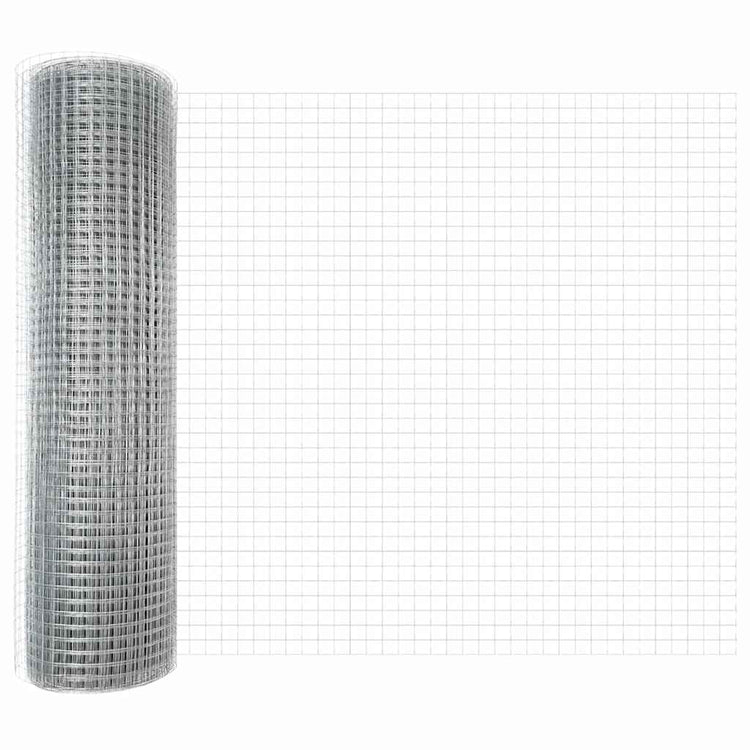 Vidaxxl Zaun mit Pfosten Silber 0,4 x 25 m Stahl