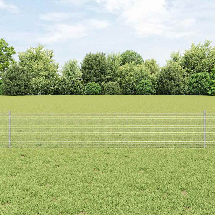 Vidaxxl Zaun mit Pfosten Silber 0,4 x 25 m Stahl