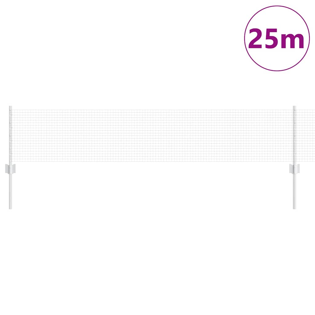 Vidaxxl Zaun mit Pfosten Silber 0,4 x 25 m Stahl