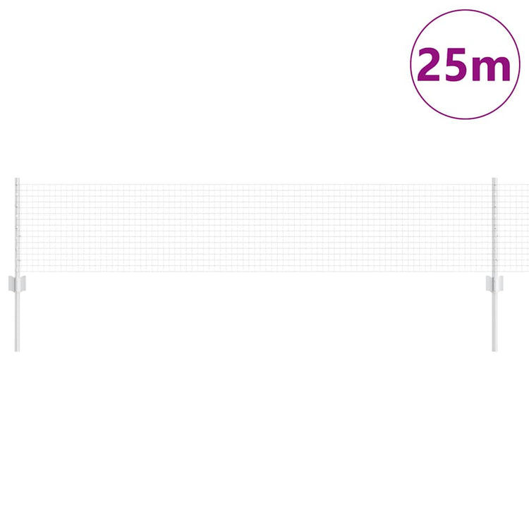 Vidaxxl Zaun mit Pfosten Silber 0,4 x 25 m Stahl
