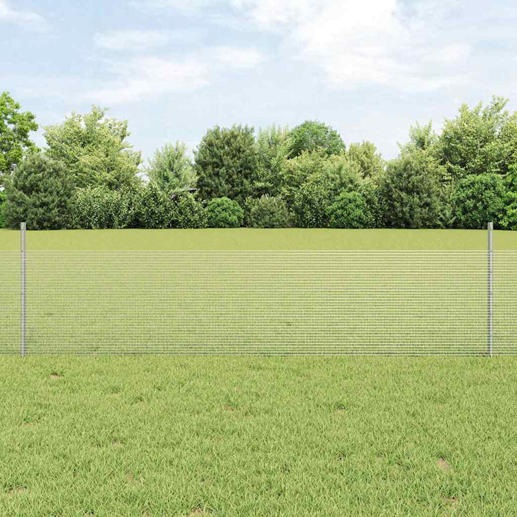 Vidaxxl Zaun mit Pfosten Silber 0,5 x 25 m Stahl