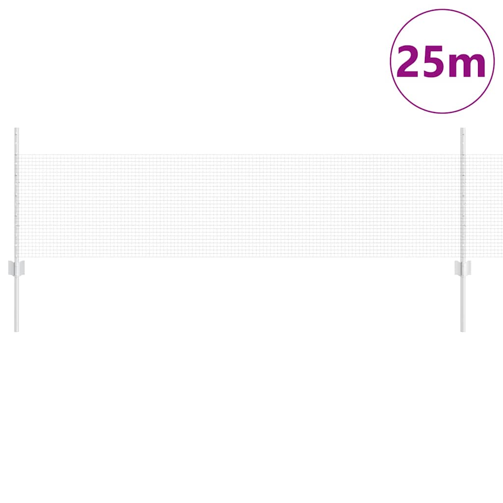 Vidaxxl Zaun mit Pfosten Silber 0,5 x 25 m Stahl