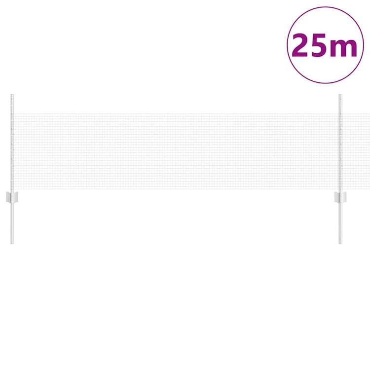 Vidaxxl Zaun mit Pfosten Silber 0,5 x 25 m Stahl