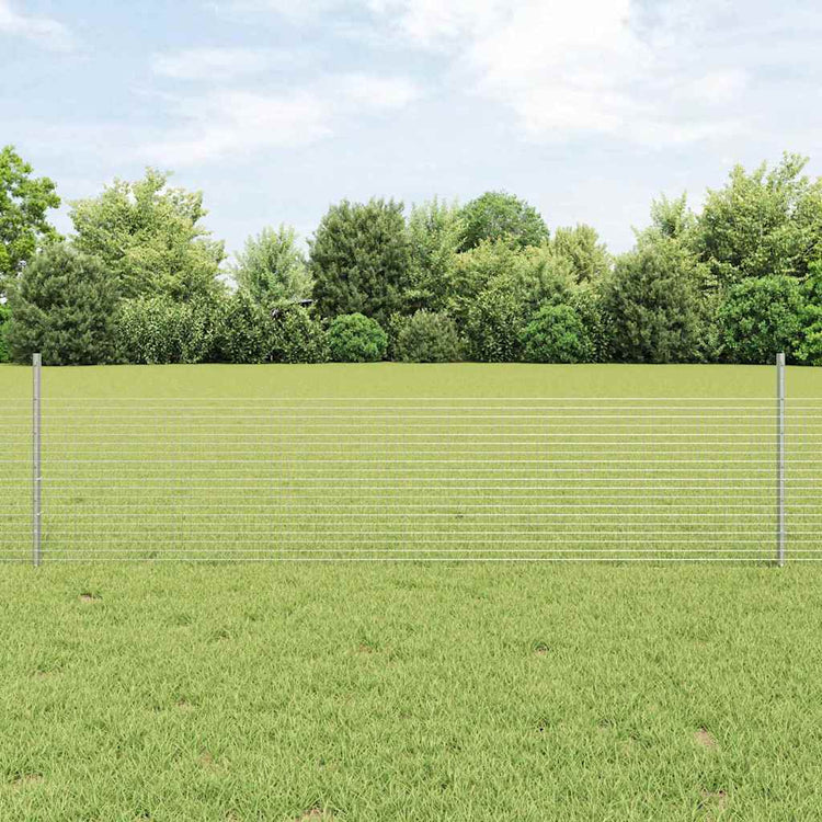 Vidaxxl Zaun mit Pfosten Silber 0,5 x 25 m Stahl