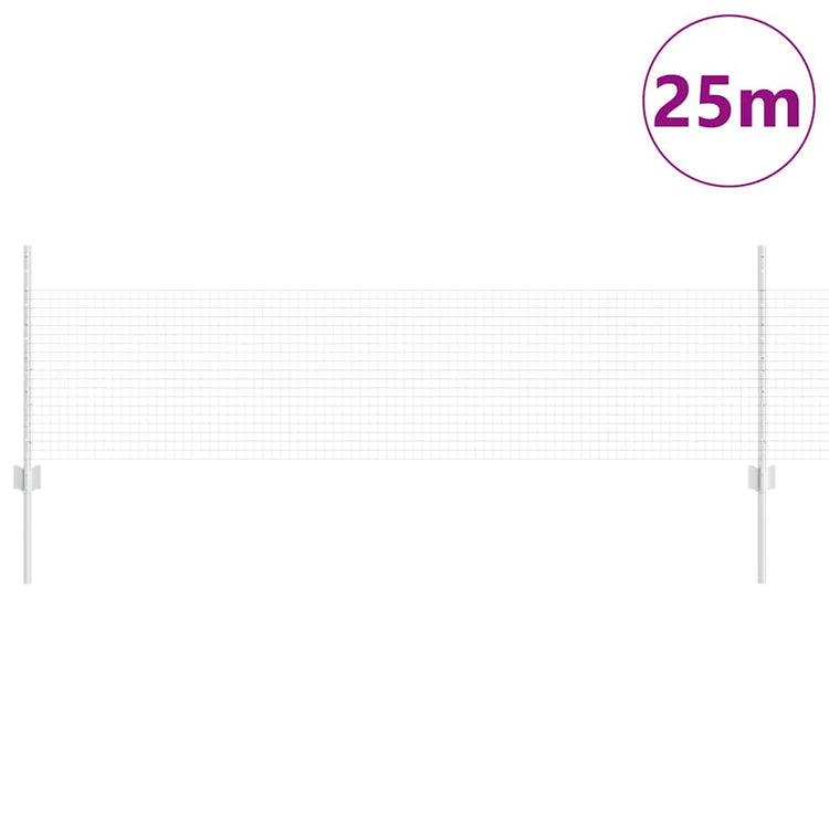 Vidaxxl Zaun mit Pfosten Silber 0,5 x 25 m Stahl