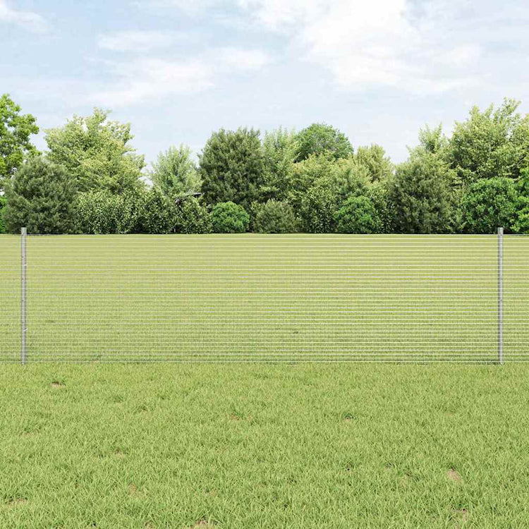 Vidaxxl Zaun mit Pfosten Silber 0,6 x 25 m Stahl