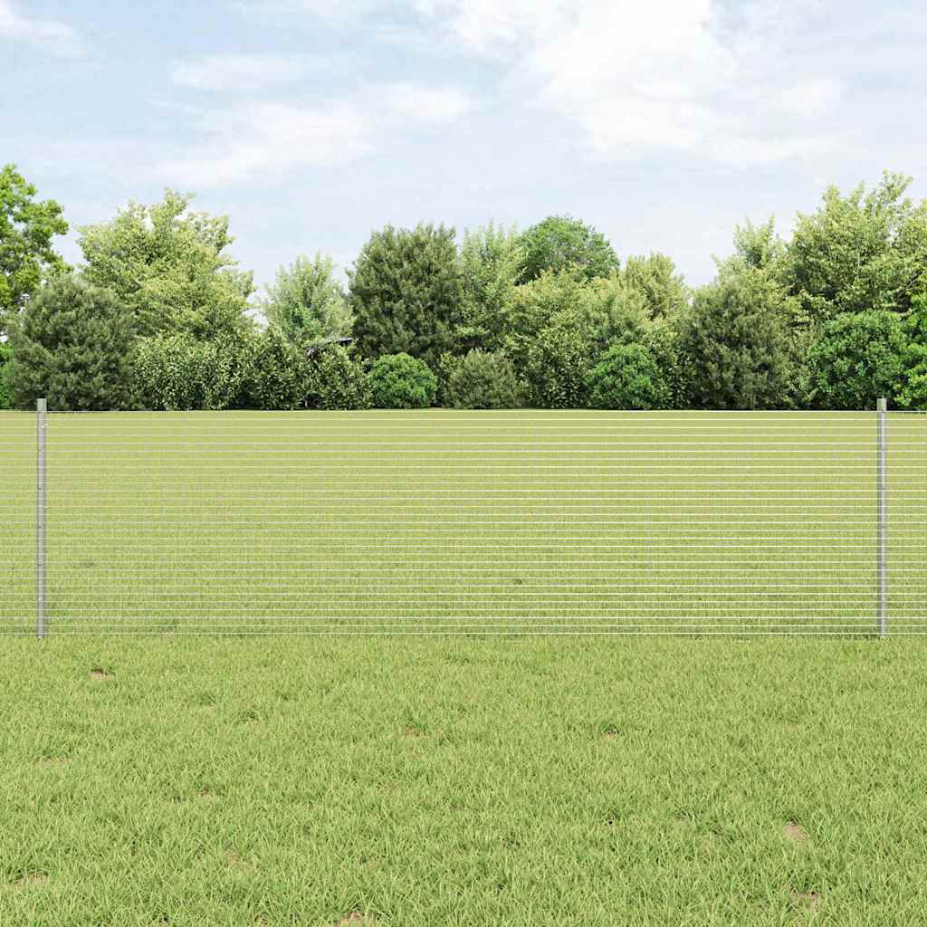 Vidaxxl Zaun mit Pfosten Silber 0,6 x 25 m Stahl