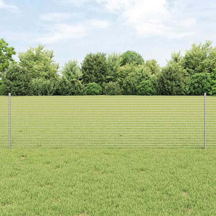 Vidaxxl Zaun mit Pfosten Silber 0,6 x 25 m Stahl