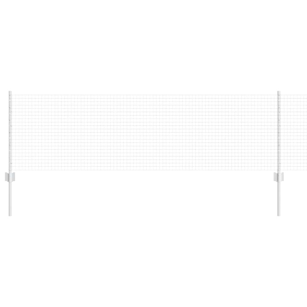 Vidaxxl Zaun mit Pfosten Silber 0,6 x 25 m Stahl