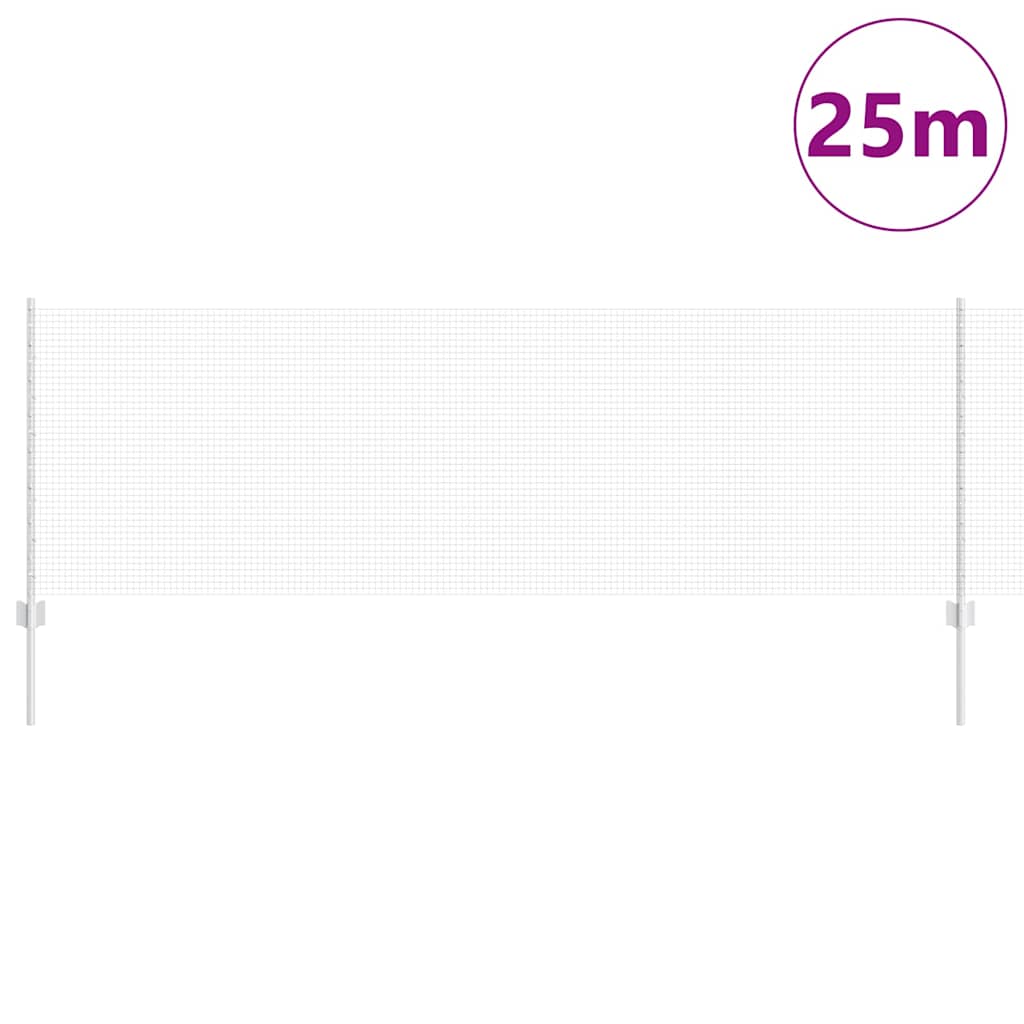 Vidaxxl Zaun mit Pfosten Silber 0,8 x 25 m Stahl