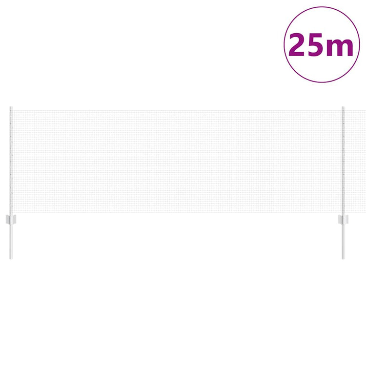 Vidaxxl Zaun mit Pfosten Silber 0,8 x 25 m Stahl