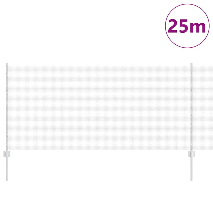 Vidaxxl Zaun mit Pfosten Silber 1 x 25 m Stahl