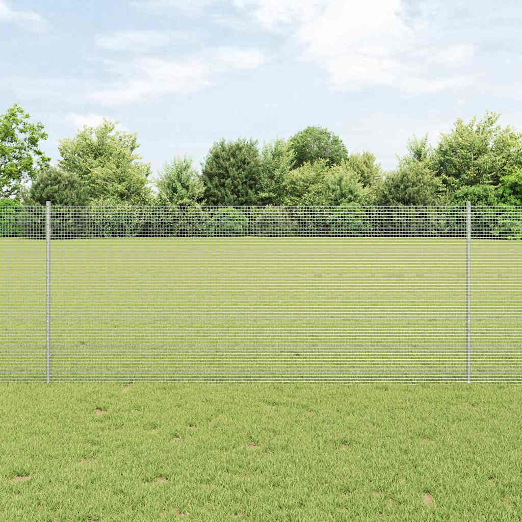 Vidaxxl Zaun mit Pfosten Silber 1 x 25 m Stahl