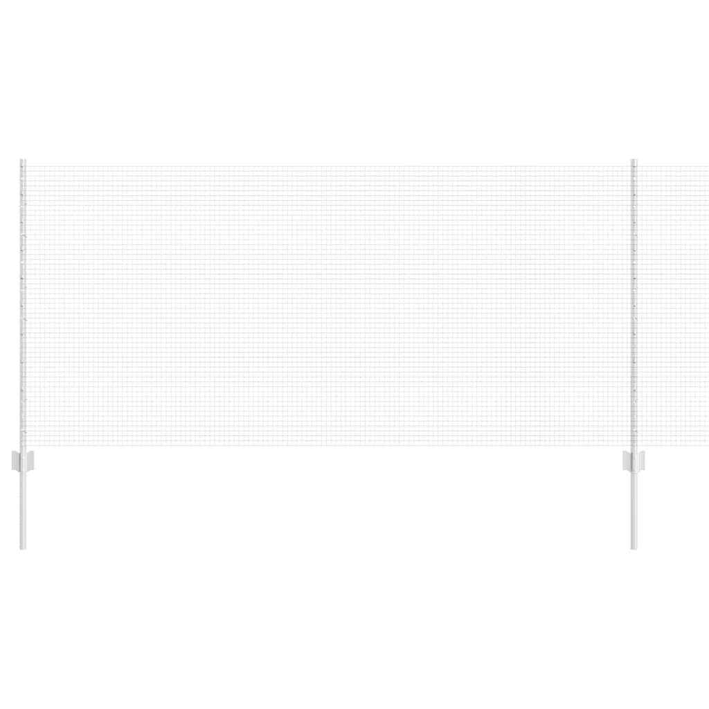 Vidaxxl Zaun mit Pfosten Silber 1 x 25 m Stahl