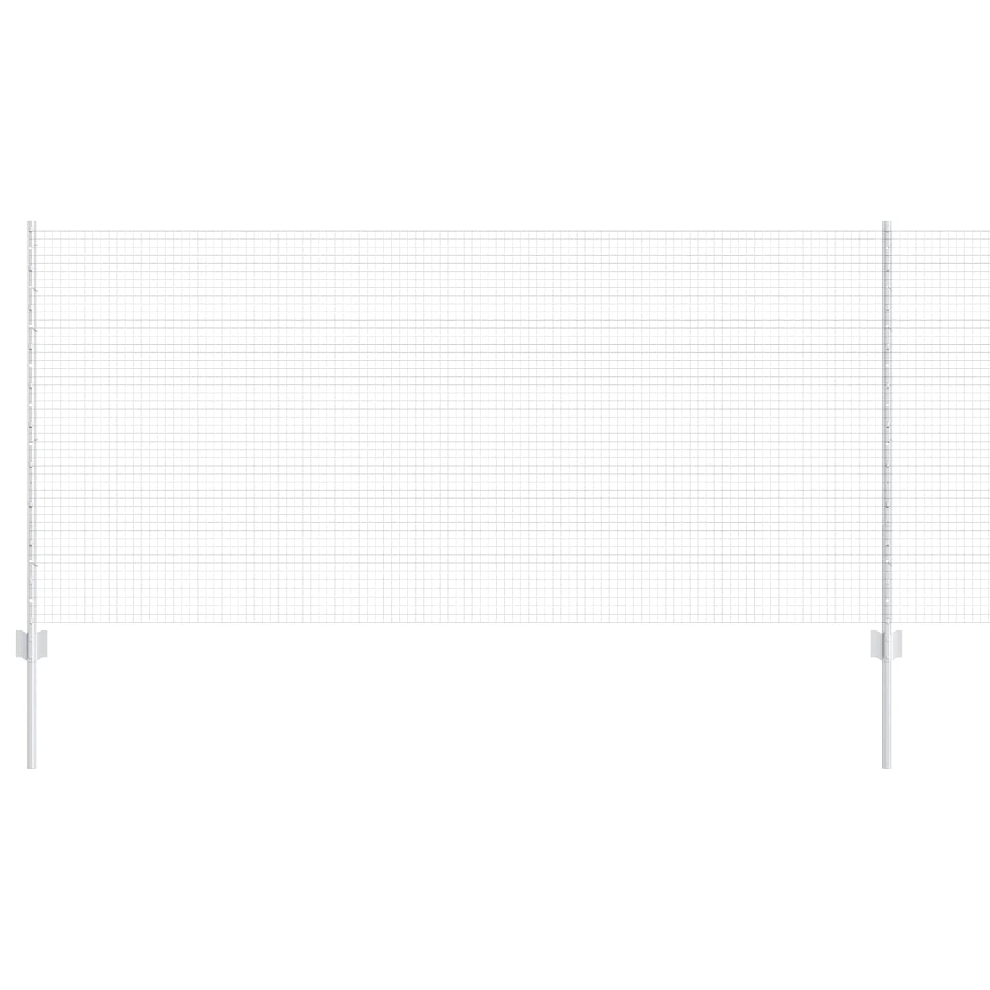 Vidaxxl Zaun mit Pfosten Silber 1 x 25 m Stahl
