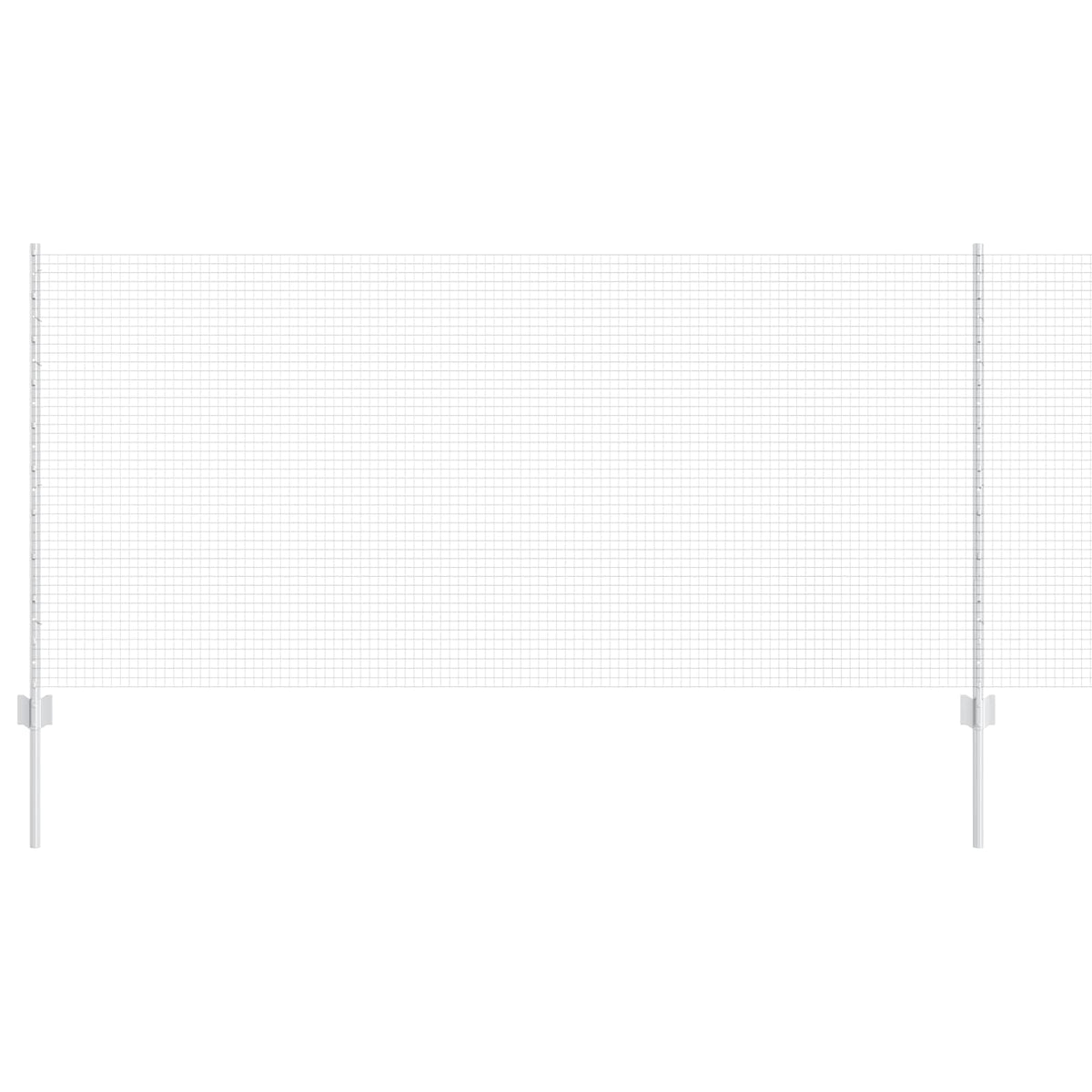 Vidaxxl Zaun mit Pfosten Silber 1 x 25 m Stahl