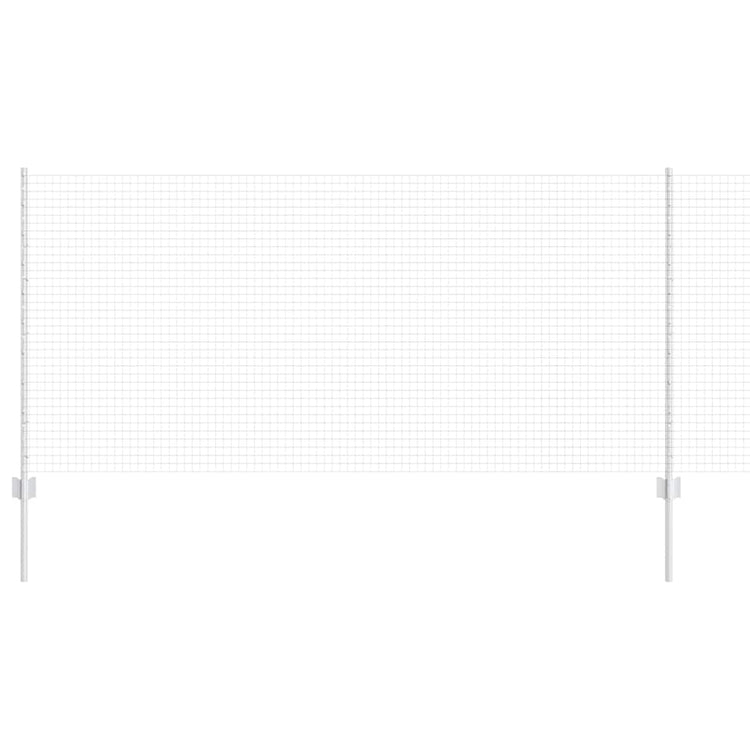 Vidaxxl Zaun mit Pfosten Silber 1 x 25 m Stahl