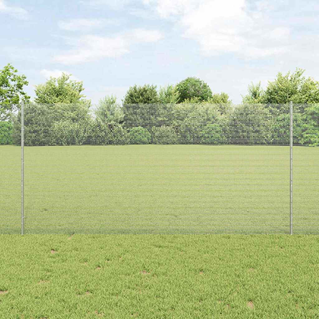Vidaxxl Zaun mit Pfosten Silber 1,2 x 25 m Stahl