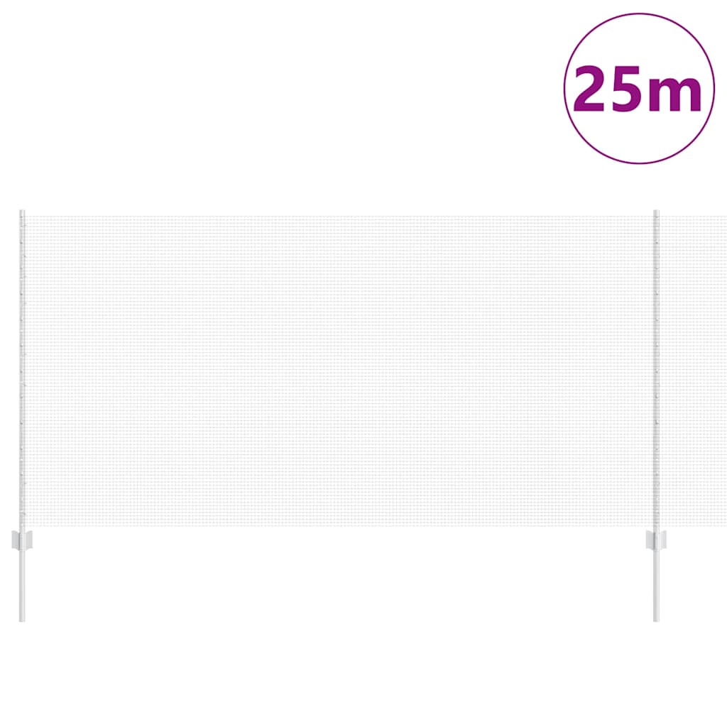 Vidaxxl Zaun mit Pfosten Silber 1,2 x 25 m Stahl
