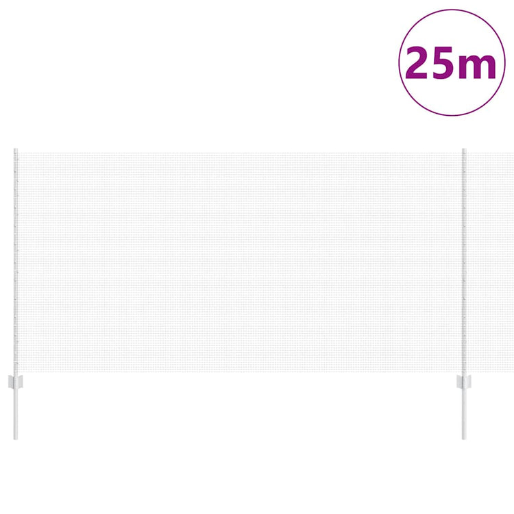 Vidaxxl Zaun mit Pfosten Silber 1,2 x 25 m Stahl