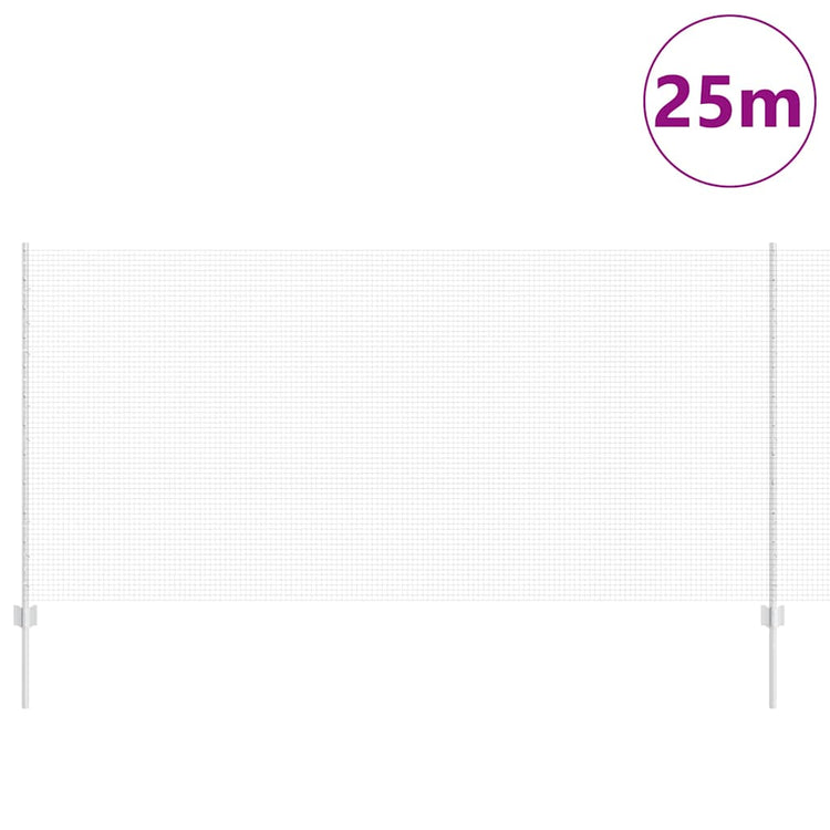 Vidaxxl Zaun mit Pfosten Silber 1,2 x 25 m Stahl