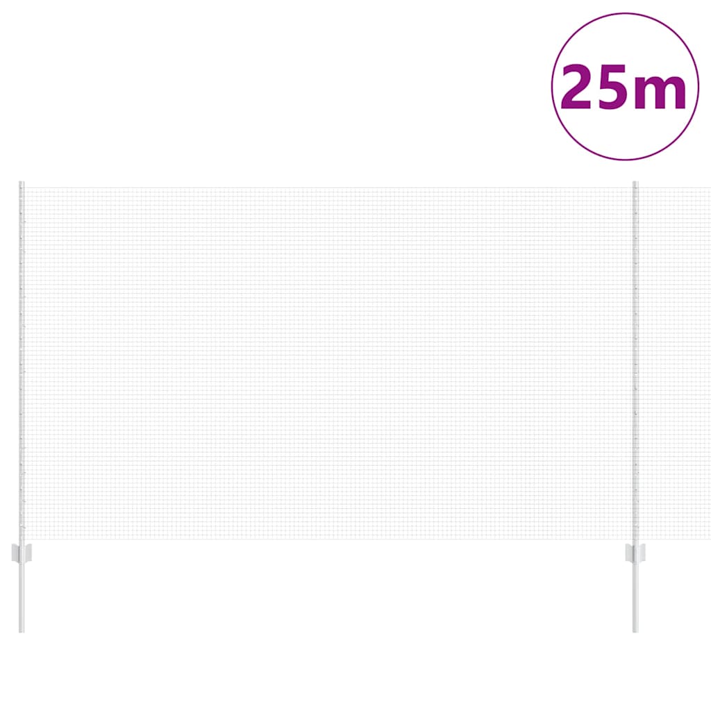 Vidaxxl Zaun mit Pfosten Silber 1,4 x 25 m Stahl
