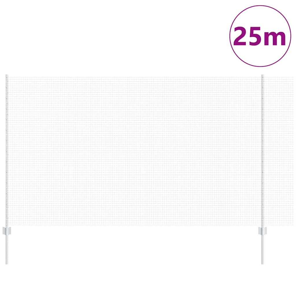 Vidaxxl Zaun mit Pfosten Silber 1,4 x 25 m Stahl