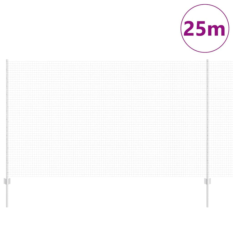 Vidaxxl Zaun mit Pfosten Silber 1,4 x 25 m Stahl