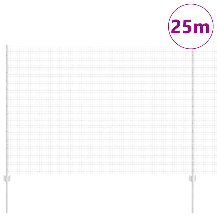 Vidaxxl-Zaun mit silbernem Pfosten 1,5 x 25 m aus Stahl