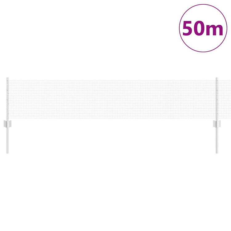 Vidaxxl Zaun mit Pfosten Silber 0,4 x 50 m Stahl
