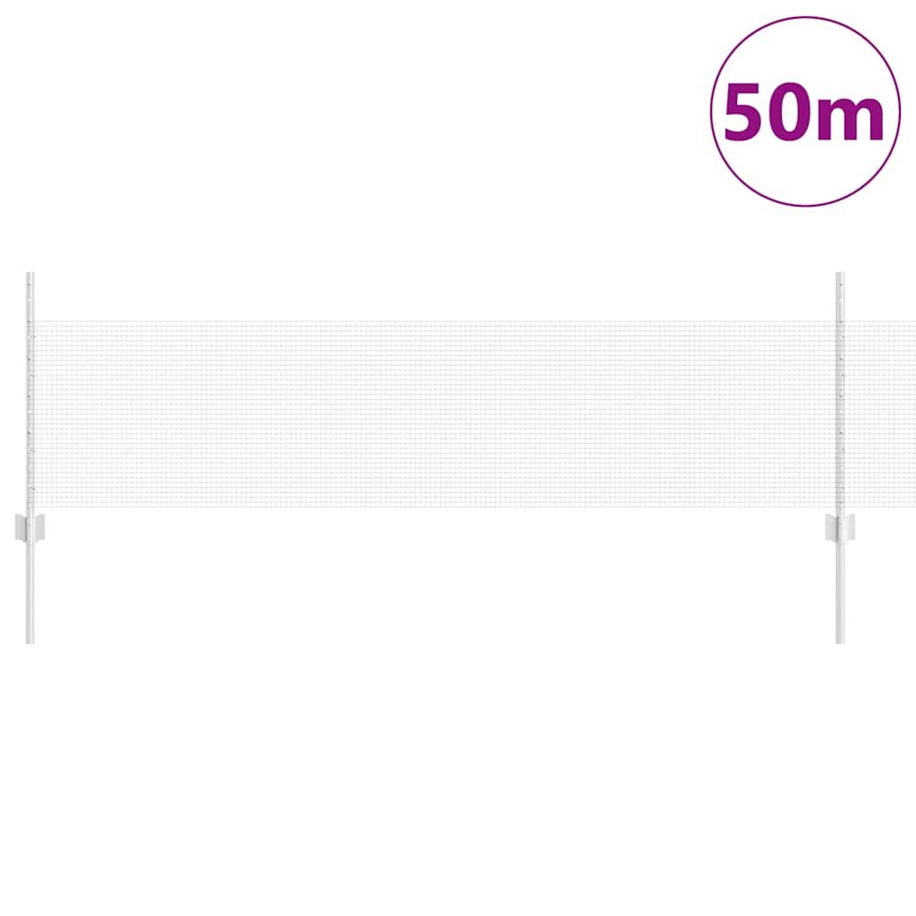 Vidaxxl Zaun mit Pfosten Silber 0,5 x 50 m Stahl