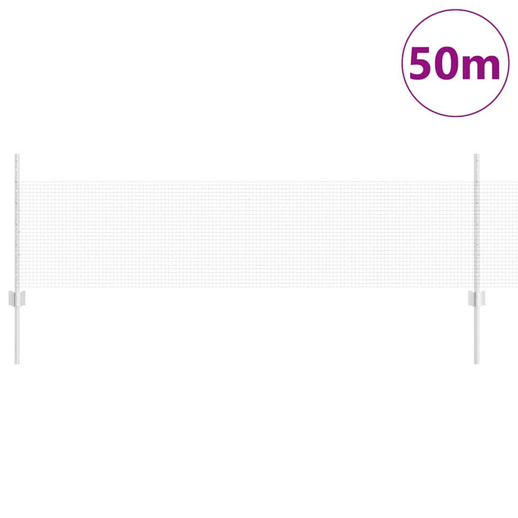 Vidaxxl Zaun mit Pfosten Silber 0,5 x 50 m Stahl