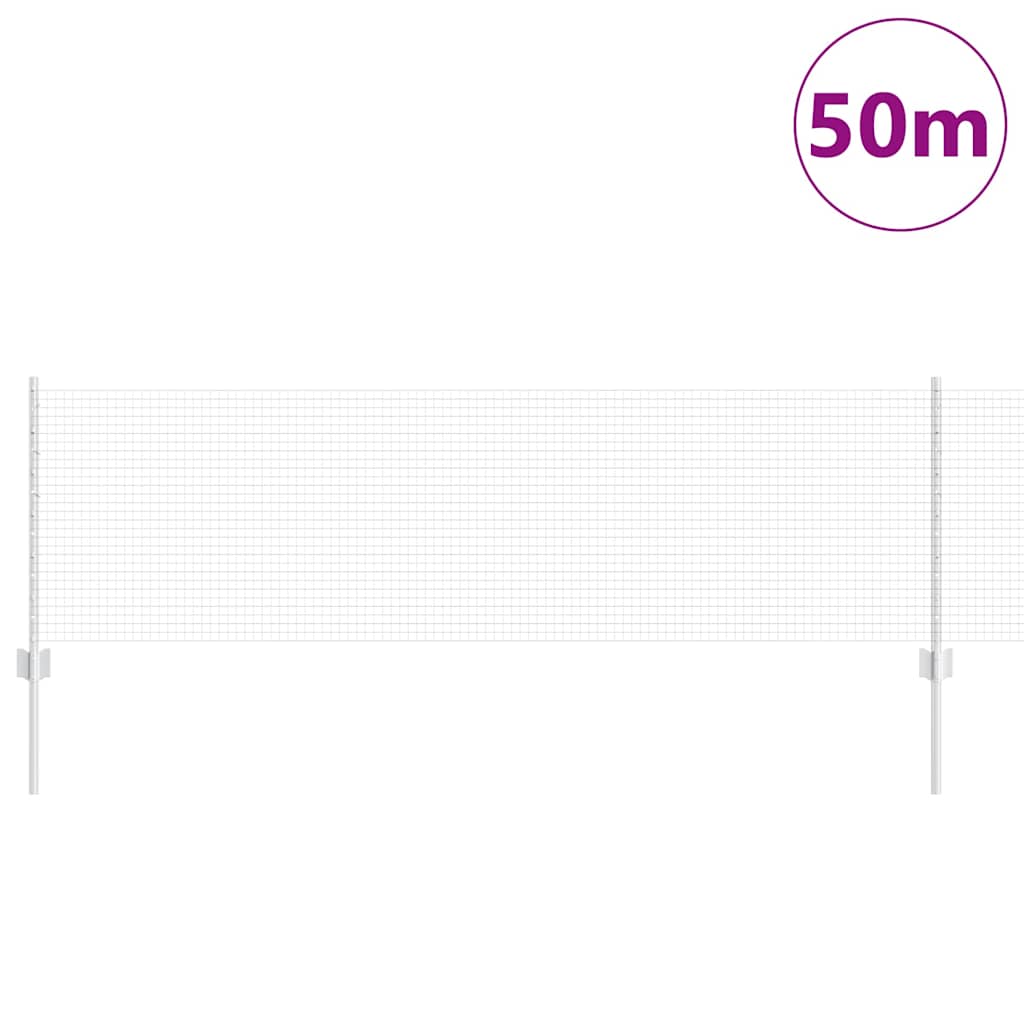 Vidaxxl Zaun mit Pfosten Silber 0,6 x 50 m Stahl