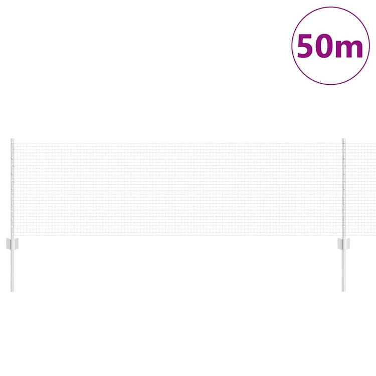Vidaxxl Zaun mit Pfosten Silber 0,6 x 50 m Stahl