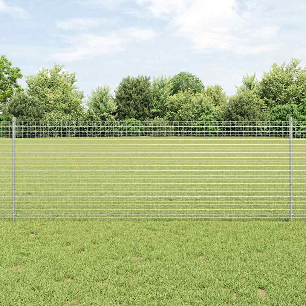 Vidaxxl Zaun mit Pfosten Silber 0,8 x 50 m Stahl