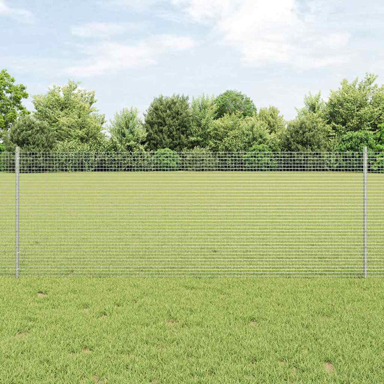 Vidaxxl Zaun mit Pfosten Silber 0,8 x 50 m Stahl