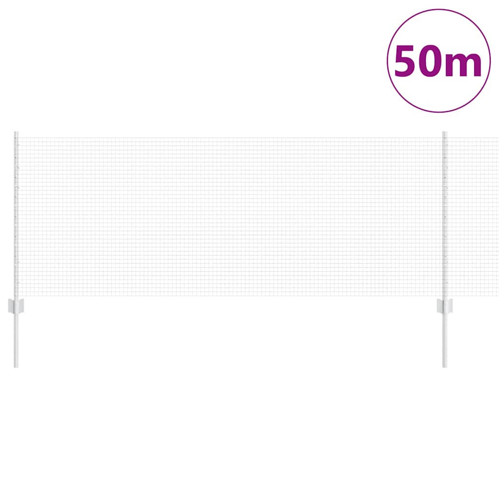 Vidaxxl Zaun mit Pfosten Silber 0,8 x 50 m Stahl
