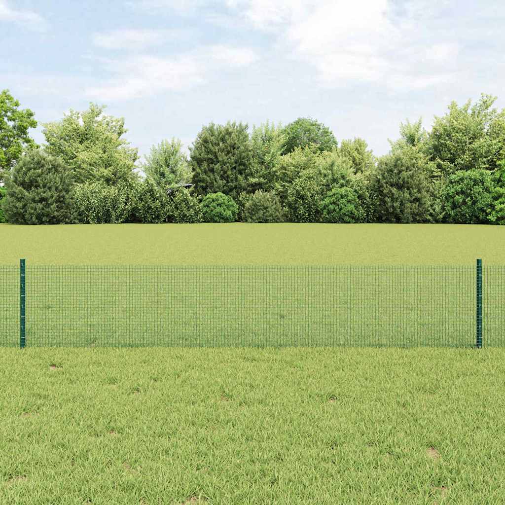 Vidaxxl-Zaun mit Pfosten grün 0,4 x 10 m aus Stahl und PVC