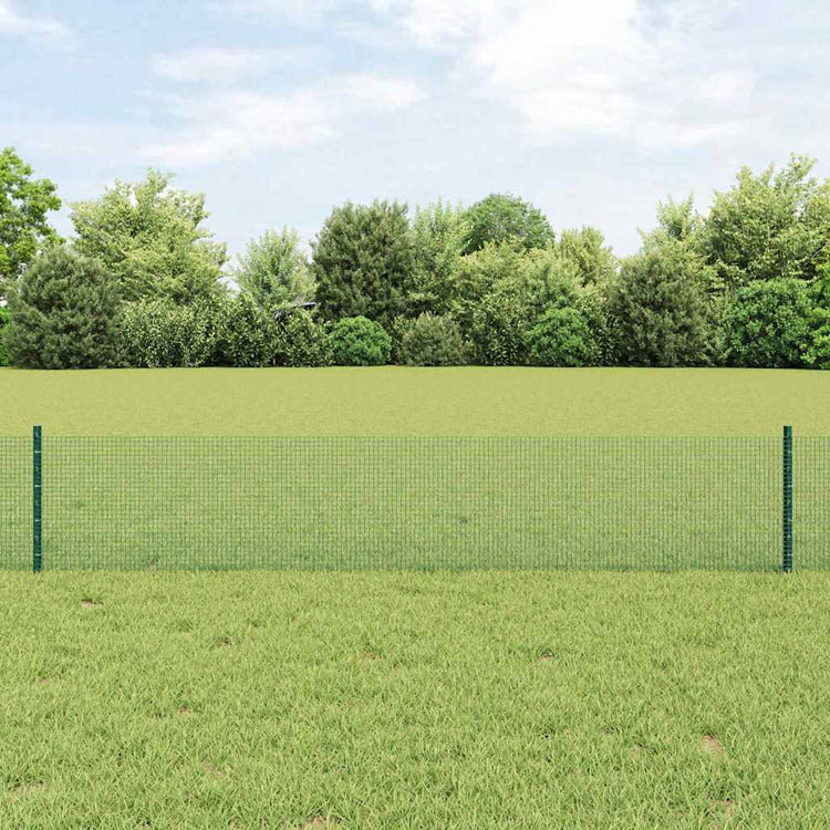 Vidaxxl-Zaun mit Pfosten grün 0,4 x 10 m aus Stahl und PVC