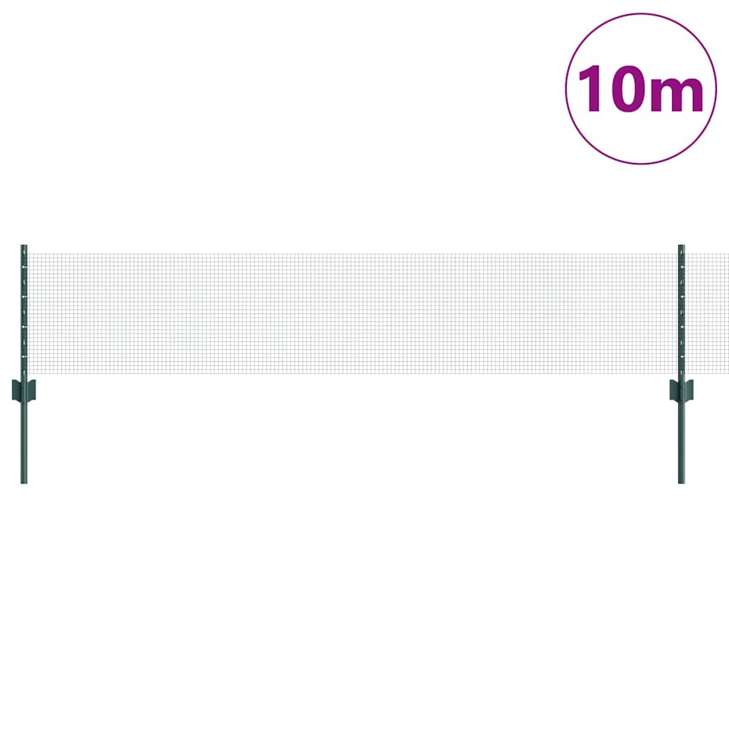 Vidaxxl-Zaun mit Pfosten grün 0,4 x 10 m aus Stahl und PVC