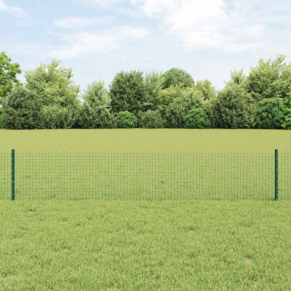 Vidaxxl-Zaun mit Pfosten grün 0,4 x 10 m aus Stahl und PVC