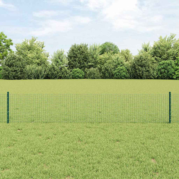 Vidaxxl-Zaun mit Pfosten grün 0,4 x 10 m aus Stahl und PVC