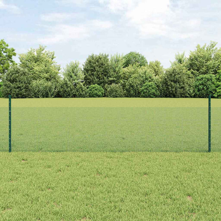 Vidaxxl Zaun mit Pfosten Grün 0,5 x 10 m Stahl