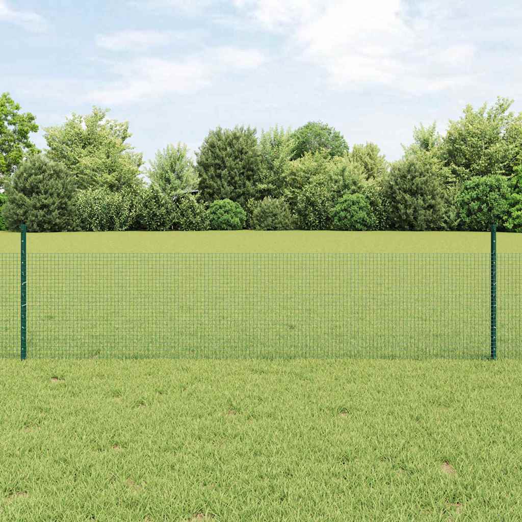 Vidaxxl Zaun mit Pfosten Grün 0,5 x 10 m Stahl