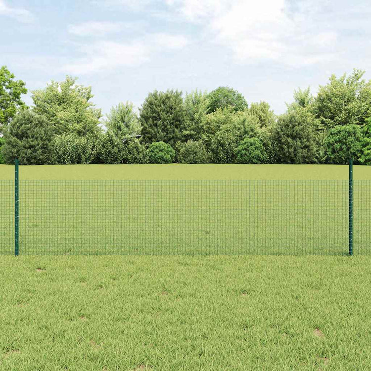 Vidaxxl Zaun mit Pfosten Grün 0,5 x 10 m Stahl