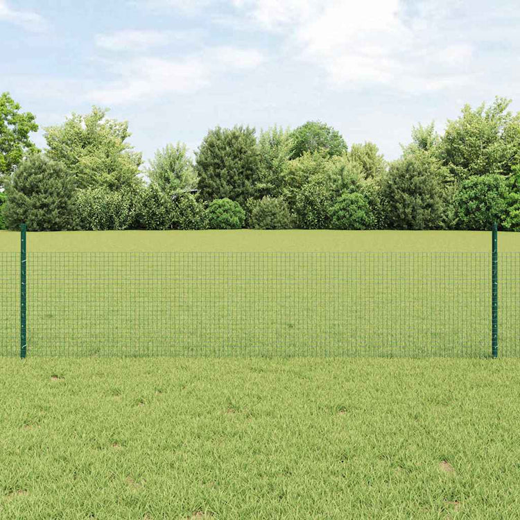 Vidaxxl Zaun mit Pfosten Grün 0,5 x 10 m Stahl