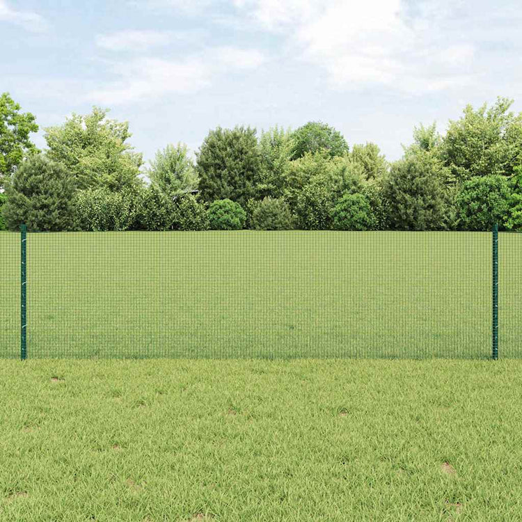 Vidaxxl-Zaun mit Pfosten grün 0,6 x 10 m aus Stahl und PVC