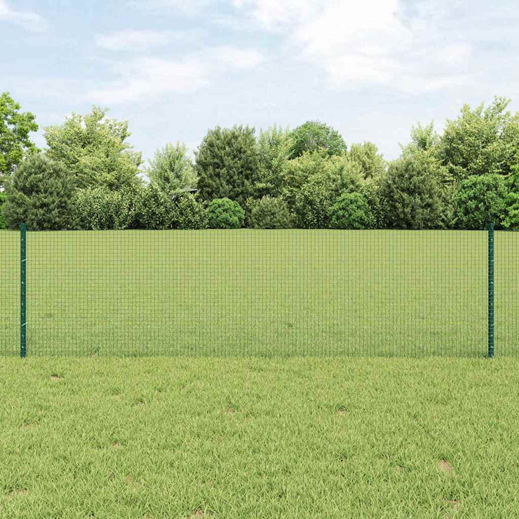Vidaxxl-Zaun mit Pfosten grün 0,6 x 10 m aus Stahl und PVC