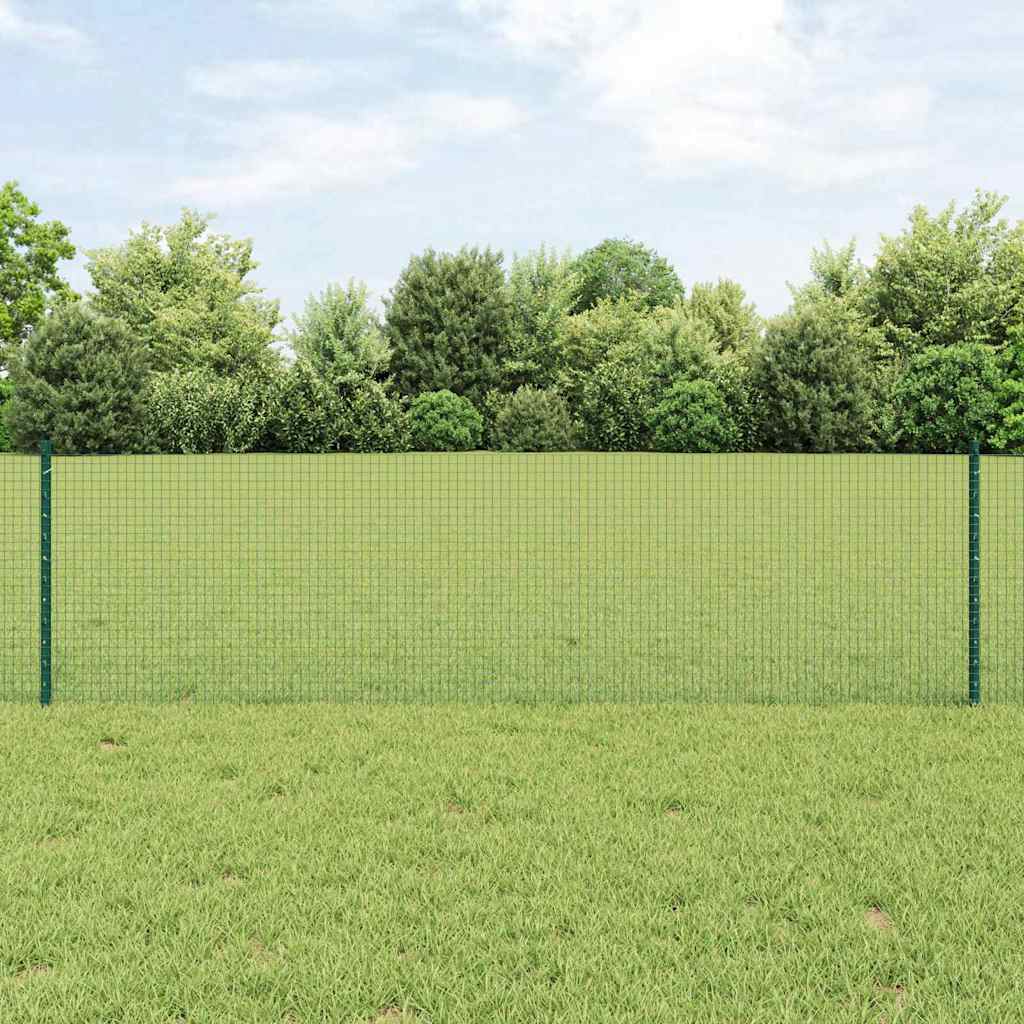 Vidaxxl-Zaun mit Pfosten grün 0,6 x 10 m aus Stahl und PVC