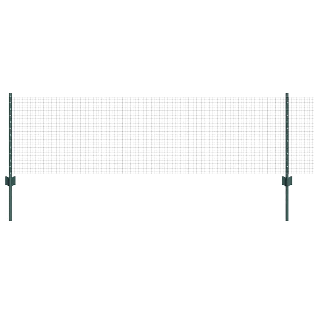 Vidaxxl-Zaun mit Pfosten grün 0,6 x 10 m aus Stahl und PVC